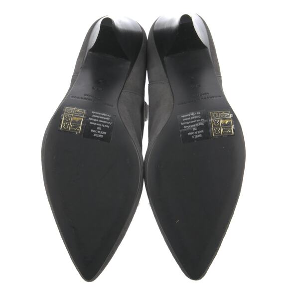 NIB! Sigerson Morrison 9.5 Suede Western Ankle Boots Shearling Cone Heels Gray - Picture 10 of 12